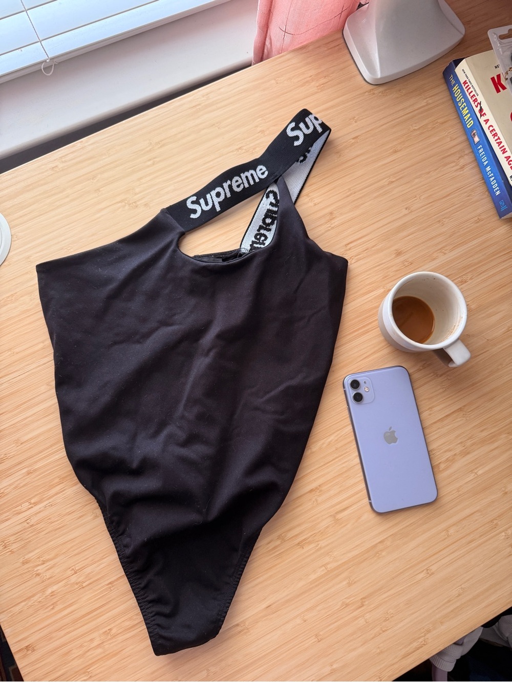 Frankie Collective Reworked Supreme One Shoulder Bodysuit Black Size Large